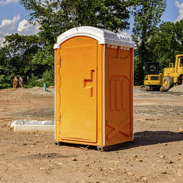 can i customize the exterior of the porta potties with my event logo or branding in Almira